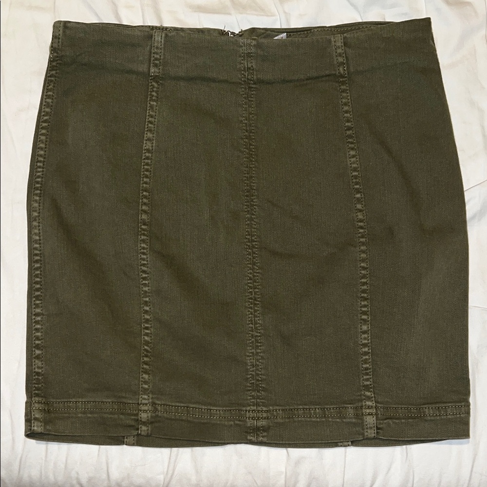 Free People Denim Green Skirt